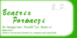 beatrix porpaczi business card
